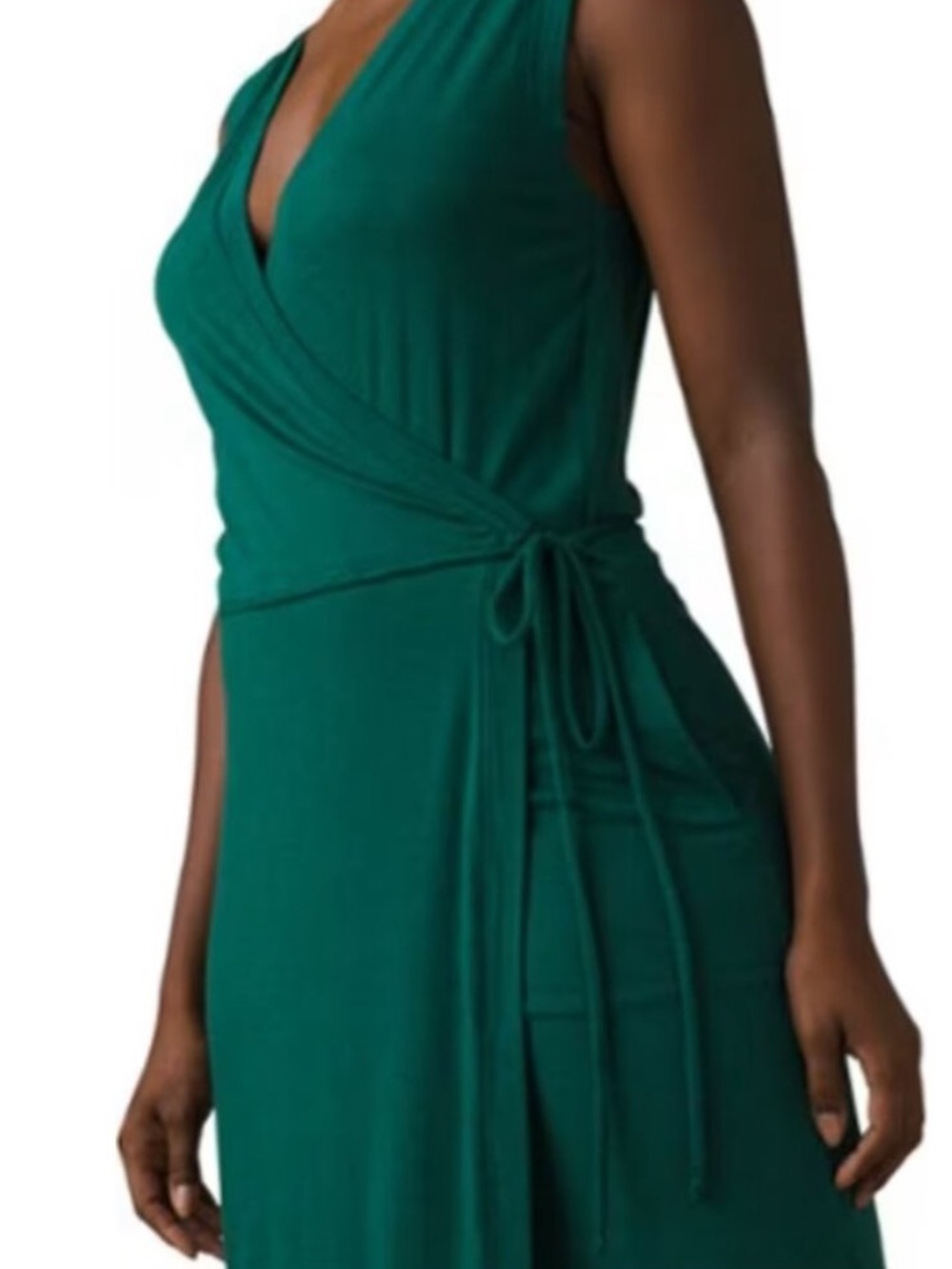 Prana Wrap Dress Women’s Small Blue Green Tank Midi Dress - Picture 4 of 11